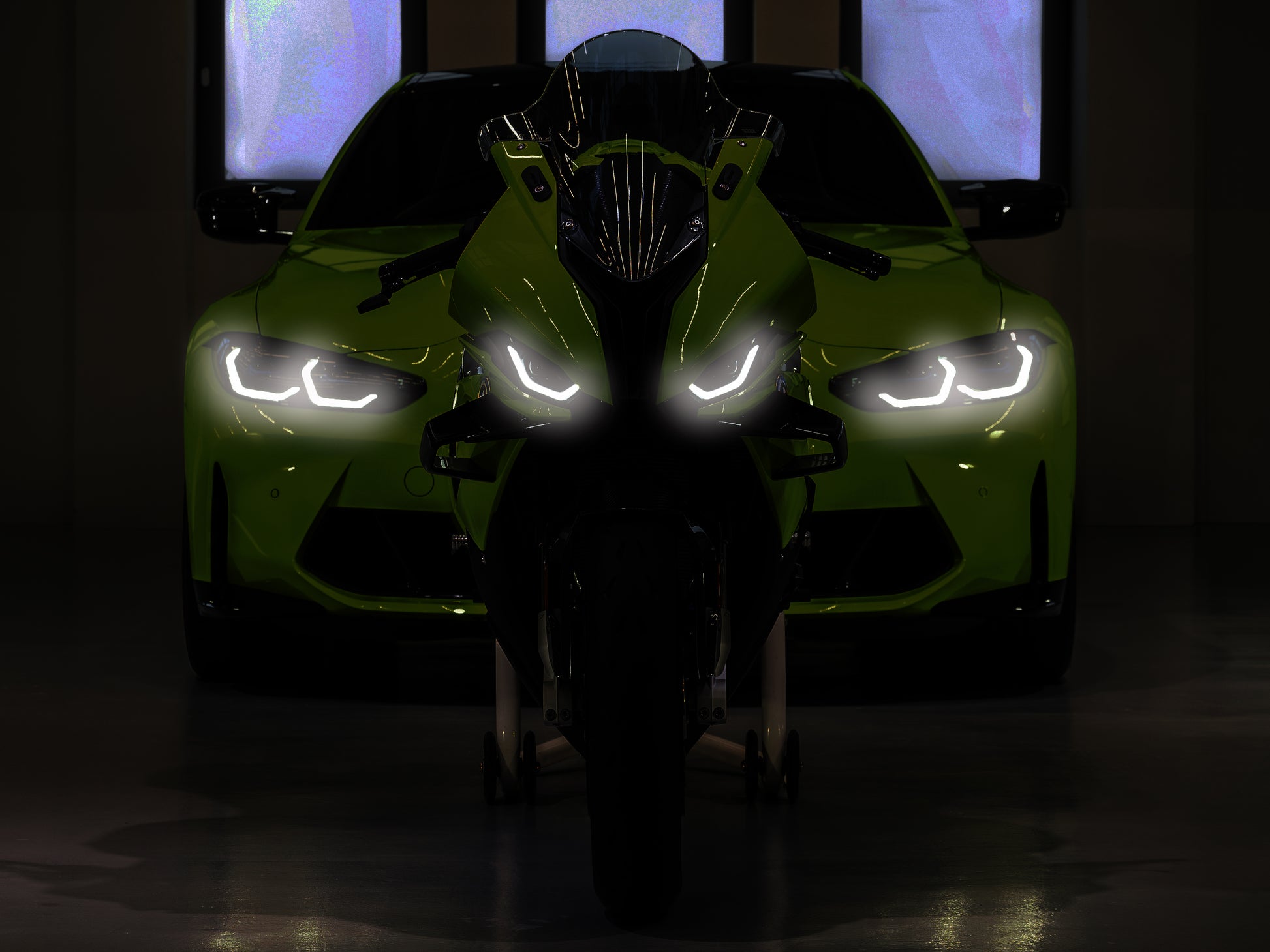 BMW CAR & BIKE | NEON POSTER | 2 FT X 1.5 FT